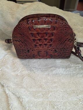 Brahmin Rich Chestnut Croc-Embossed Leather Crossbody